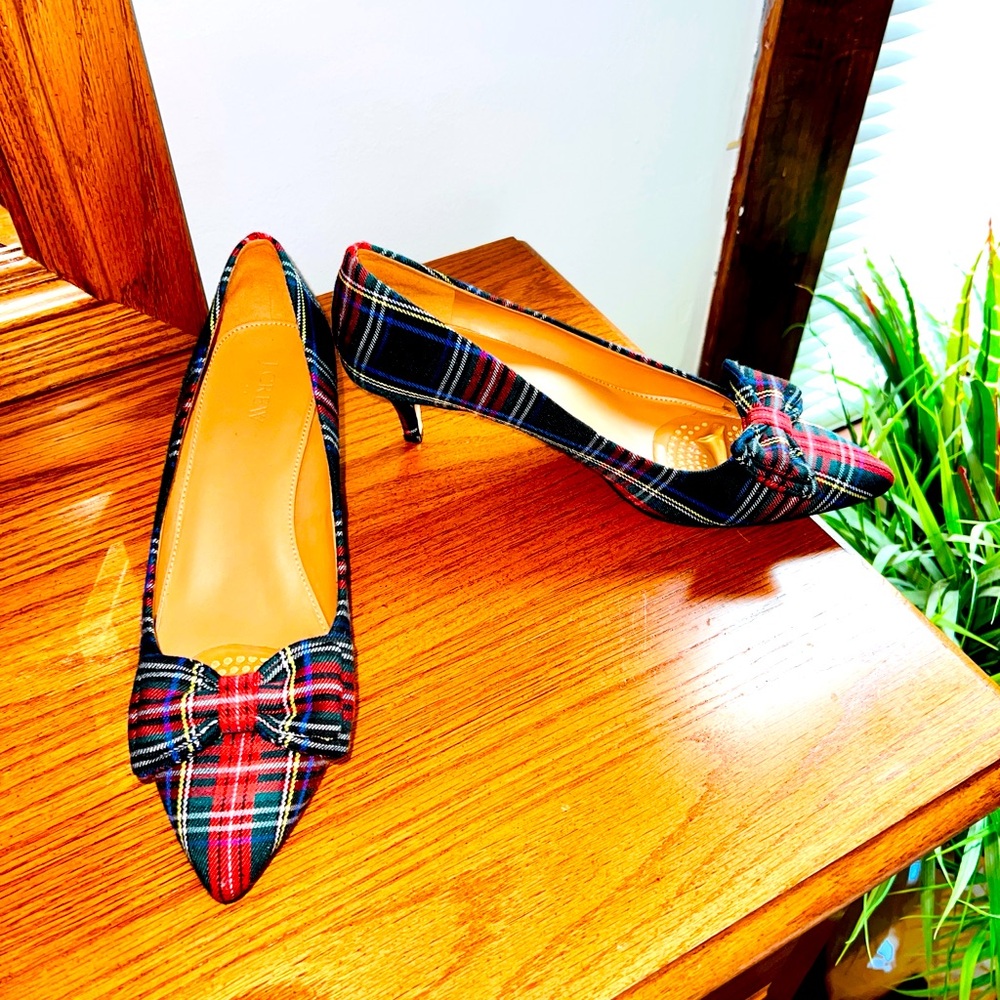 J. Crew Esme Tartan Plaid Kitten Heels
